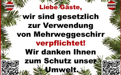 Mehrweggeschirr auf dem Weihnachtmarkt
