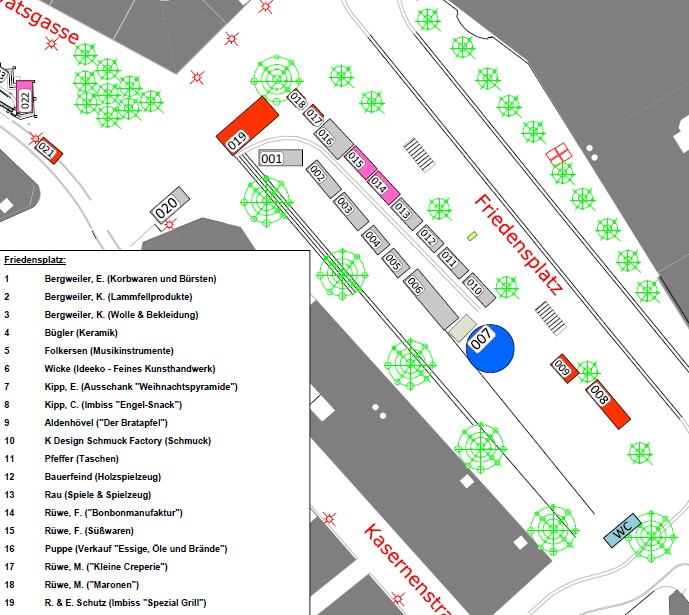 Plan Ausschnitt Friedensplatz Plan Friedensplatz 2024